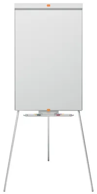 Produktbild von Nobo Classic Dreibein-Flipchart Stahl, magnetisch, Freistehend, Porträt, Stahl, Silber, Weiß, 680 mm, 680 mm