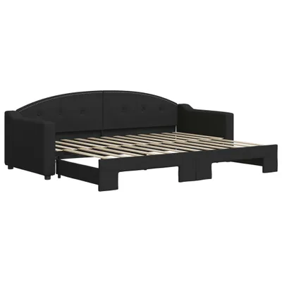 Produktbild von vidaXL Tagesbett Ausziehbar Schwarz 80x200 cm Stoff