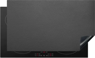 Produktbild von KitchenYeah© Herdabdeckplatte Leder - Strukturiert - Lederoptik - Grau , 91x52cm, Küche Deko, Glaskeramikkochfeld Herdabdeckung, Abdeckplatte fùr Kochfeld