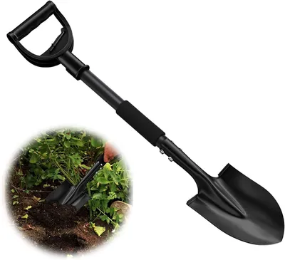 Produktbild von Stahl Gartenschaufel mit D-Griff für harte Böden