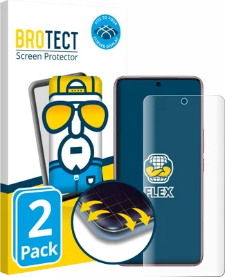 Produktbild von 2x BROTECT Fullscreen Schutzfolie für Vivo V60e Displayschutz Folie Fullcover Klar Transparent
