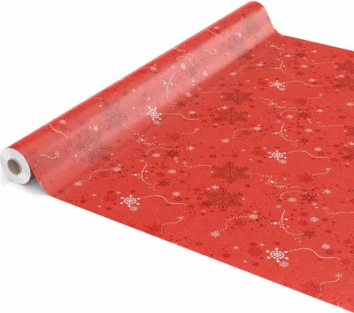 Produktbild von Tischdecke Wachstuch Weihnachten Rot Robust Wasserabweisend Breite 140 cm Länge 2000 cm