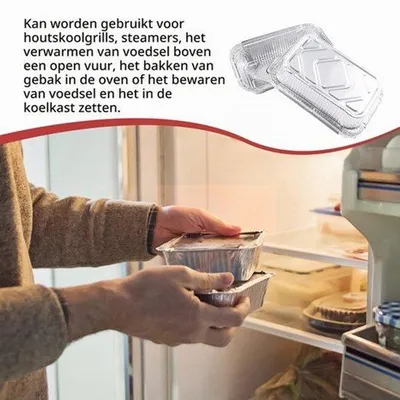 Productafbeelding van 25 stuks Aluschalen-AluTropfschalen, Grillschaal Alu,Einwegschalen uit aluminiumfolie17 x 11 x 4 cm, 410 ml voor bakken, gebakken, koken