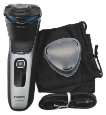 Zdjęcie produktu dla Philips 3000 series S3241/12, Golarka rotacyjna, Czarny, Srebrny, PowerCut, SH30, 2 lat(a), Bateria