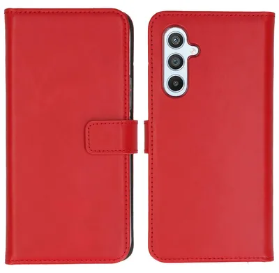 Imagen del producto de Funda de Cuero Auténtico tipo Libro para Samsung Galaxy A54 (5G) - Rojo