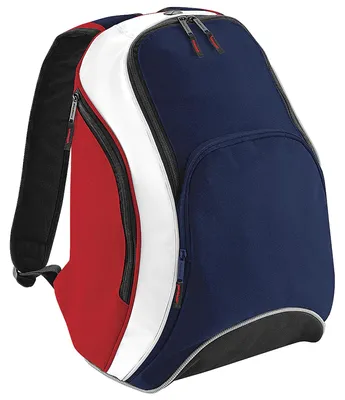 Produktbild von Bagbase Teamwear Rucksack, 21 Liter FK215 (Einheitsgröße) (Dunkelblau/Rot/Weiß)
