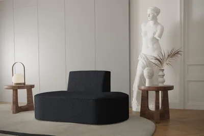 Produktbild von Sessel Designersessel MILOT in Stoff Ascot Bukla Schwarz