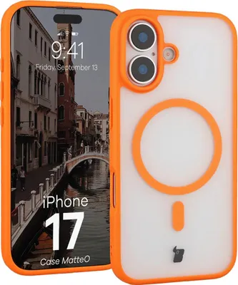 Produktbild von Handyhülle mit Magnetring für iPhone 17, Bizon Case MatteO, Getönt-Orange