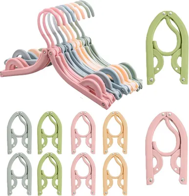 Image de 10x cintres de voyage pliables, différentes couleurs, compacts