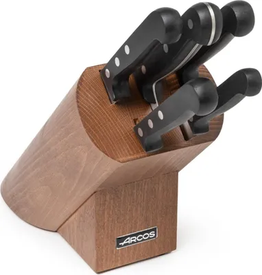Produktbild von Messerblock mit 5 Messern Arcos Universal 285700 Edelstahl und mango Polyoxymethylen Set mit 6 Stück und Geschenkbox