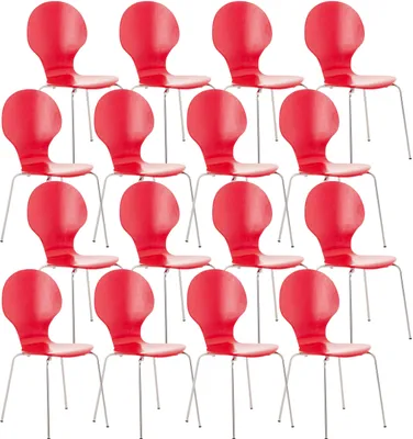 Produktbild von CLP 16er Set Besucherstuhl Diego V2 stapelbar rot