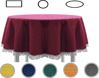 Produktbild von Gartentischdecke mit Fransen Tischdecke rund oval eckig Classic 160 cm rund bordeaux