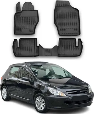 Obrázok produktu pre 2001-2008 Peugeot 307 podlahové rohože TPE čierne 4 ks