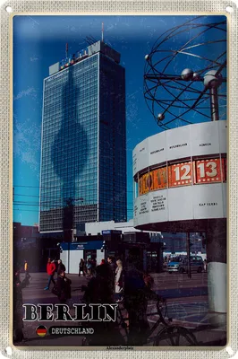 Produktbild von Blechschild Städte Berlin Alexanderplatz Hauptstadt 18x12cm