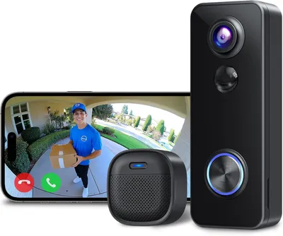 Obrázek produktu pro Bezdrátový videozvonek 2K s kamerou, zorným polem 180° a detekcí pohybu PIR