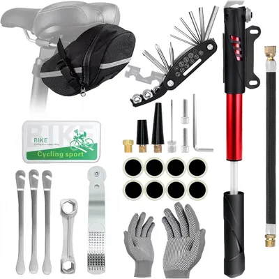 Produktbild von Solidchoice – Fahrradreparaturset mit Satteltasche und multifunktionalem Werkzeug (16-in-1)