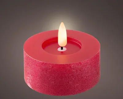 Produktbild von Lumineo LED Teelicht Wachs weihnachtsrot/warmes weiss 6cm Set2