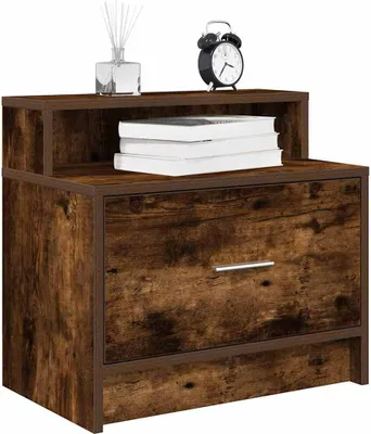 Immagine prodotto di vidaXL Comodino con cassetto in rovere fumé 51x31x47 cm