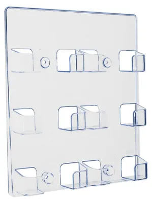 Produktbild von Wand-Visitenkartenhalter mit 6 Fächern Visitenkarten Systemhalterung Wandmontage
