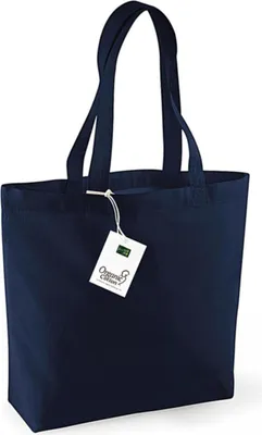 Image de Westford Mill W180 | Organic Coton Shopper 32 x 35 x 12 cm - Couleur : Navy - Taille : One Size
