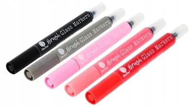 Produktbild von DecoTime Glas Keramik Marker Set 5 Stück Rot Schwarz