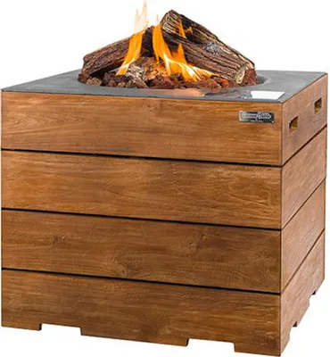 Produktbild von Happy Cocooning Mania Lounge&Dining Feuertisch Teakholz/grau quadratisch 19,5 kW