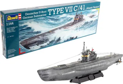 Produktbild von Revell U-boat Type VII C/41, U-Boot-Modell, Montagesatz, 1:144, U-292, U-318, U-998, U-1004, Kunststoff, Experte