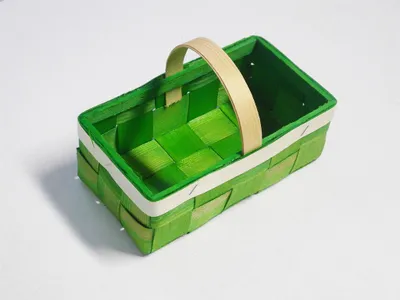 Productafbeelding van Nestler mand met handvat, vierkant, afmetingen L/B/H: 22/14/7 cm, groen