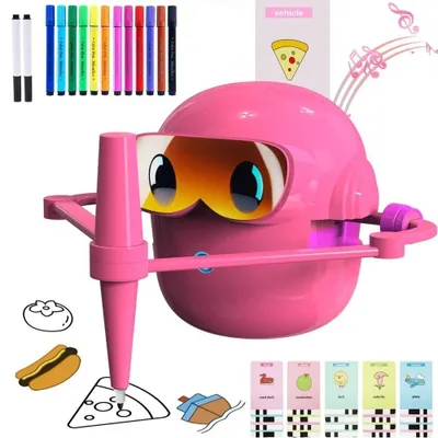 Produktbild von Zeichenroboter für Kinder Interaktives Lernspielzeug, 100 Zeichenkarten Zeichenroboter Kinder Voice-Sprachinteraktiver Pädagogischer Malroboter
