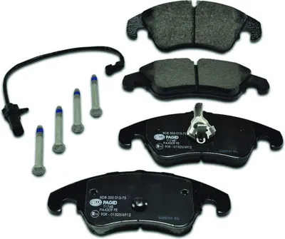 Produktbild von Bremsbelagsatz Scheiben mit Verschleißwarnkontakt 19,4 mm HELLA für u.a. AUDI A4