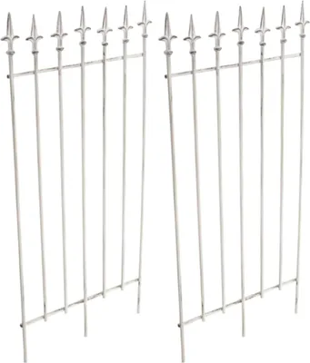 Image de CLP, ensemble de 2 grilles de rangée, modèle Elisa, 100 x 50 cm, en fer peint de style Art Nouveau, pour jardin, couleur marron antique