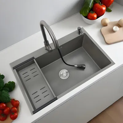 Immagine prodotto di Lavello da cucina - Lavello - Lavabo singolo - Vasca - Lavello per cucina - Grande, 80x50 cm - Acciaio inossidabile