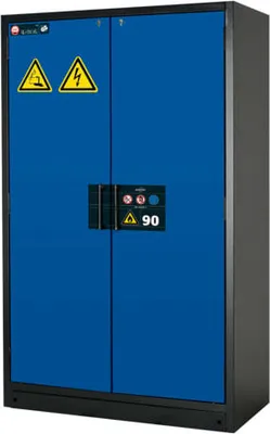 Produktbild von Transportabler Sicherheitsschrank Typ 90 - ca. 2 x 1,2 x 0,6 m - 3 Wannenböden - 1 Bodenauffangwanne - mit Lochblecheinsatz - verkehrsrot - Stahl