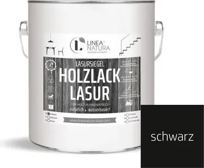 Produktbild von Holzlack Lasur | Möbel | Parkett u.- Treppen im Innenbereich 2,5 L schwarz