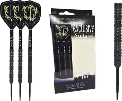 Image de Fléchettes Steeldart Keltik Corvin 22 g Noir – 90 % Tungstène