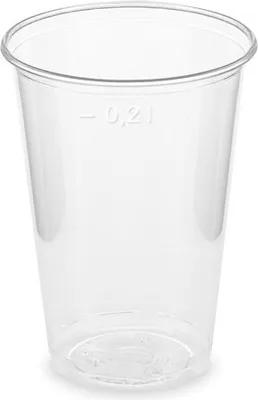 Produktbild von 100x  Trinkbecher klar 200 ml 0,2 l aus Biokunststoff PLA  ø 70mm