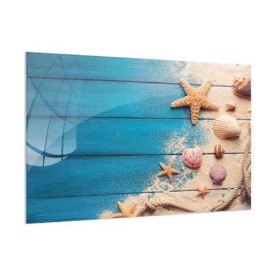 Obrázek produktu pro Skleněná magnetická tabule- dekorativní obraz MUŠLE 90x60 cm