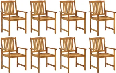 Image de Chaises de jardin lot de 8 Bois d'acacia solide