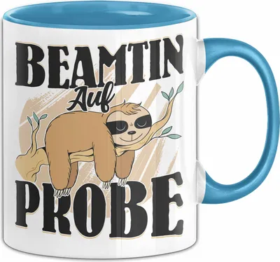 Produktbild von Beamtin Auf Probe Tasse Geschenk Faultier Geschenkidee (Blau)