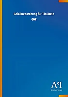 Obrázek produktu pro Gebührenordnung für Tierärzte