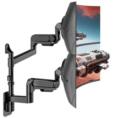 Productafbeelding van Monitor wandhouder voor 2 schermen tot 57 inch, zwart