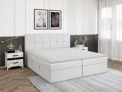 Produktbild von FEDVE Boxspringbett Schlafzimmerbett MOKPO mit 2 Bettkästen, Doppelbett mit Bonell-Matratze und Topper 160x200