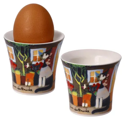 Obrázek produktu pro Goebel Eierbecher 2er Set Rosina Wachtmeister - Krásný den, nová kostní Čína, Bunt, 6 cm, 66861251