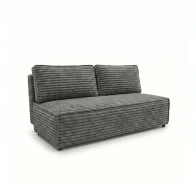 Produktbild von Schlafsofa FORANO 3-Sitzer mit Bettkasten, Sofa Couch mit Schlaffunktion, Gästezimmer und Jugendzimmer, weicher Plüschstoff, Cordstoff Dunkelgrau