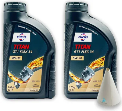 Produktbild von 2 L Fuchs Titan GT1 Flex 34 5W-30 | MB226.51 | MB229.51 | RN072 | Motoröl | Öl | mit Trichter