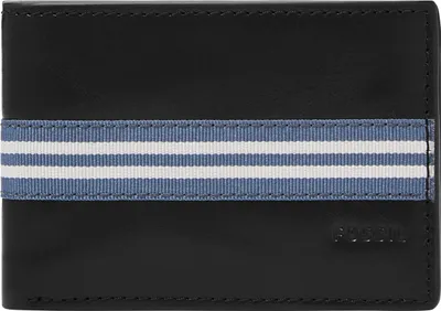 Image de FOSSIL Cuir porte-cartes porte-monnaie Jared Front Pocket Wallet Bifold Black noir