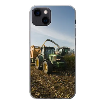 Produktbild von MuchoWow® Handyhülle Schutzhülle Hülle für iPhone 13 Traktor - Anhänger - Mais - Grün - Landleben Silikon Softcase Handy Hülle - Karteninhaber