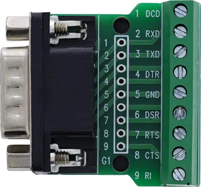 Produktbild von InLine 92501D, Terminal block / D-Sub 9, Schwarz, Grün, Stecker/Buchse, 300 V, 10 mΩ, 100 V
