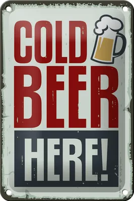 Produktbild von Blechschild 12x18cm Cold beer here Bier