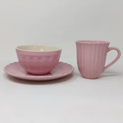 Produktbild von 3tlg Kombiset, Frühstücksset MYNTE English Rose rosa Ib Laursen